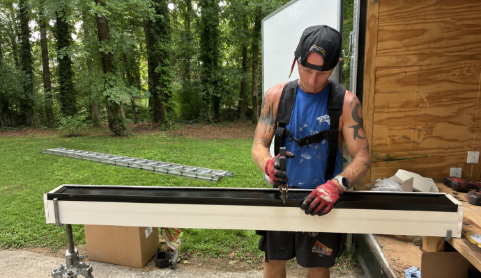 Chris working on an Alurex durable pro gutter guard