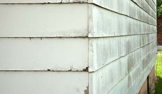 Damaged exterior wall