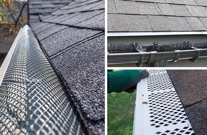 Collage of different gutter guards