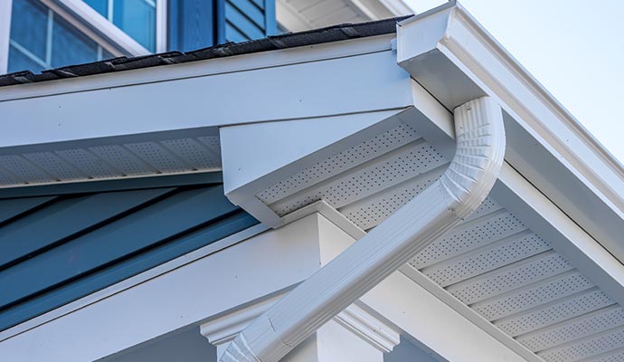 Clean gutter on house