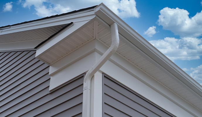 Fascia gutter installed residential house