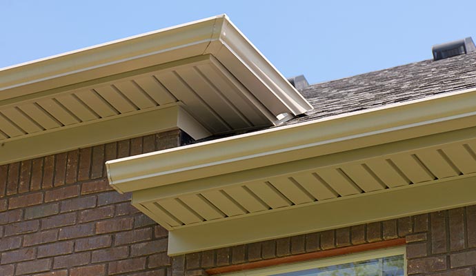 Lifetime gutter installed on house roof