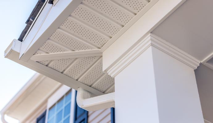 Newly installed fascia gutter