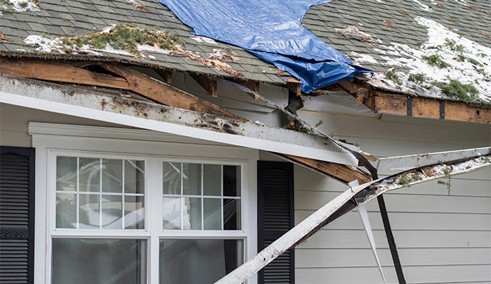 Gutter broke due to heavy weather