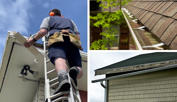 collage of gutter repairing services