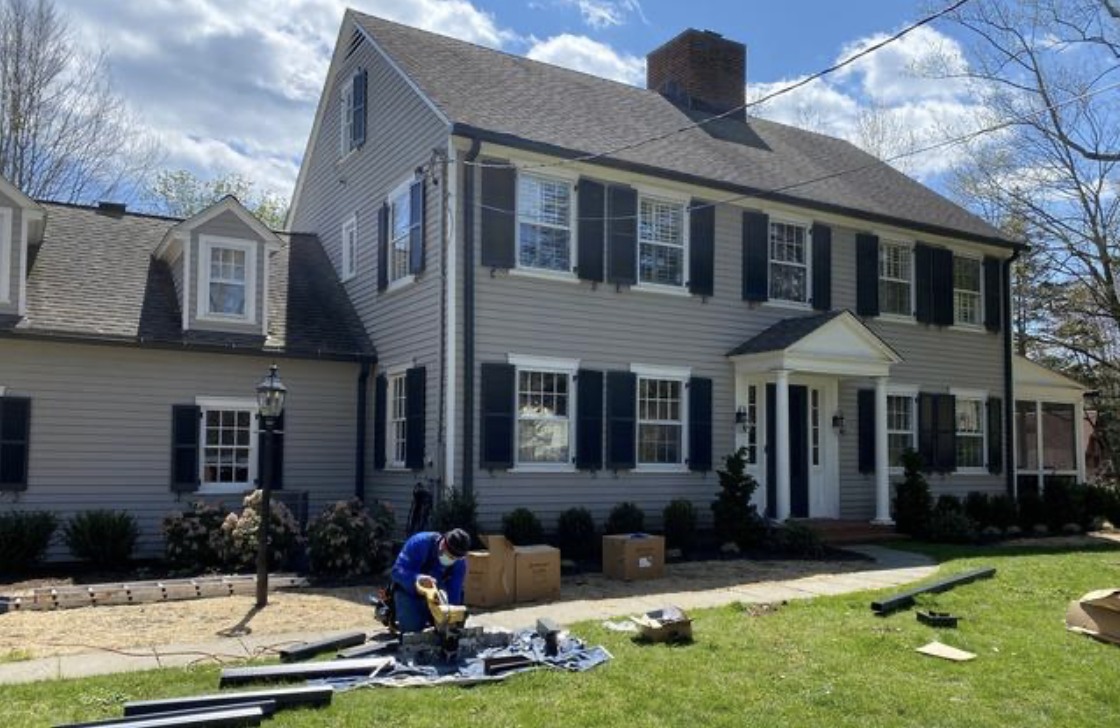 Black Premium Seamless Aluminum Box Rain Gutter System in Cary NC